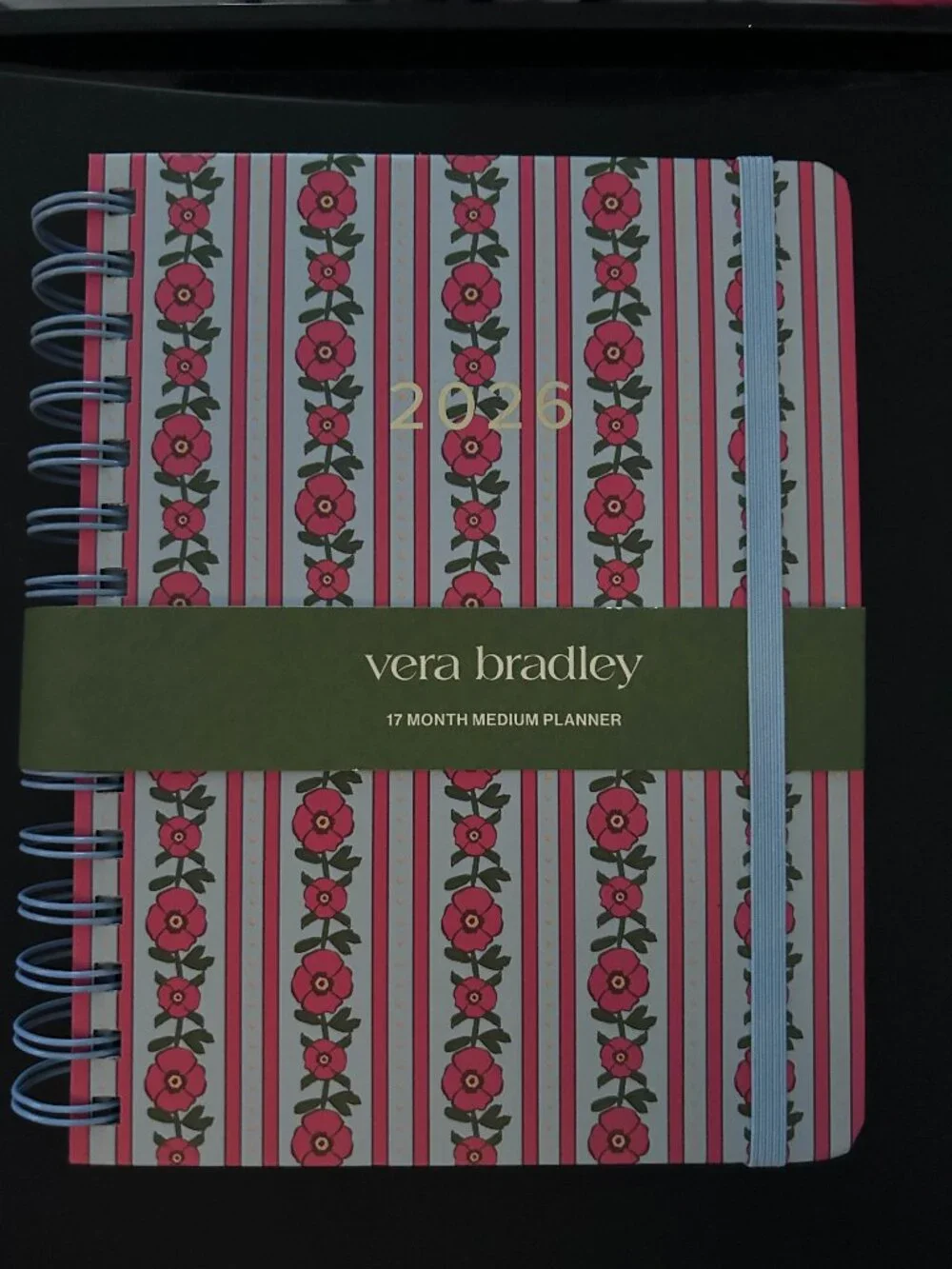 Vera Bradley Tiny Poppies Stripe Medium Planner